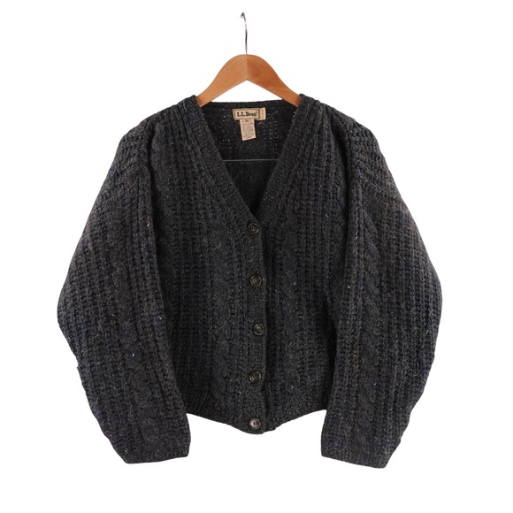 L.L. Bean Sweaters - Vintage LL Bean Alpaca Wool Blend Cardigan Sweater Made in Italy Charcoal Grey M